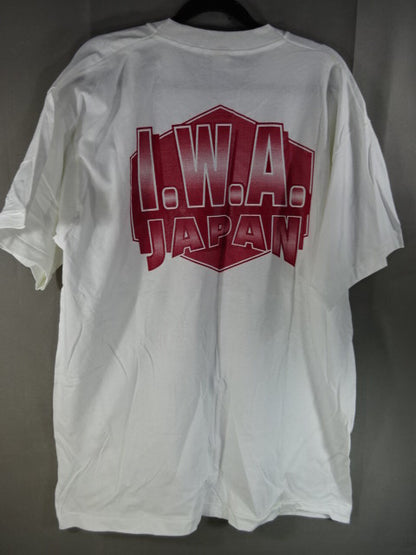 【hand signed autograph】 Leather Face Illustration T-Shirt (2)(IWA / White)