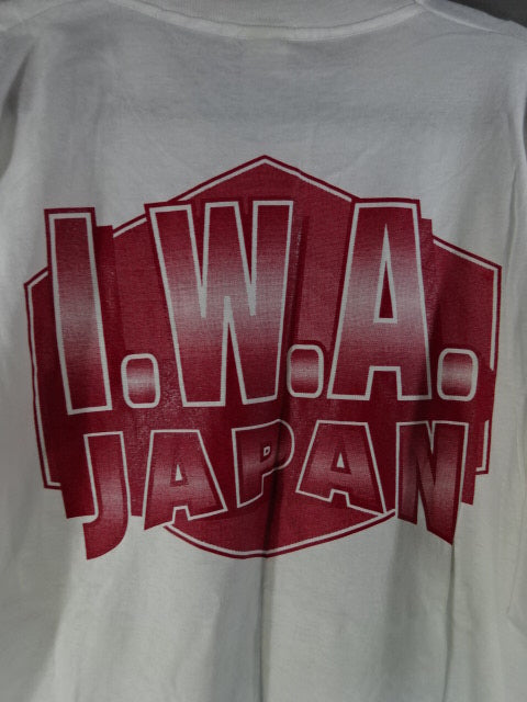 【hand signed autograph】 Leather Face Illustration T-Shirt (2)(IWA / White)