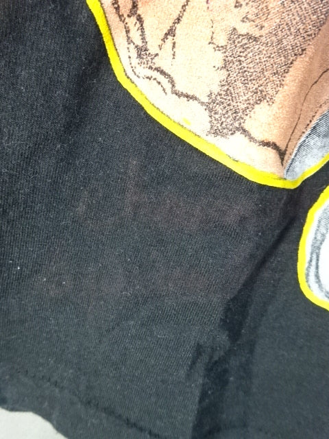 【hand signed autograph】 Leather Face Illustration T-Shirt (3)(IWA / Black)