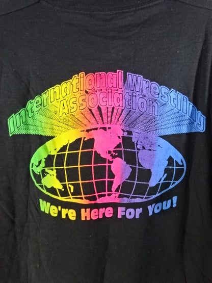 【hand signed autograph】 Leather Face Illustration T-Shirt (3)(IWA / Black)