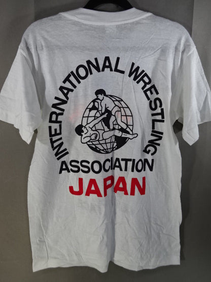 【hand signed autograph】 Leather Face Illustration T-Shirt (4)(IWA / White)