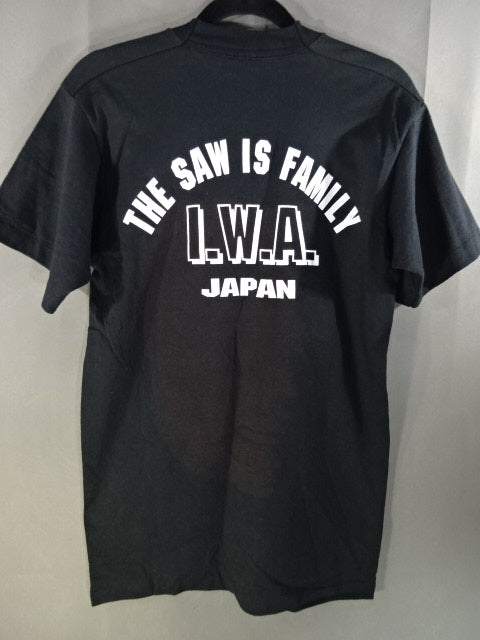 【hand signed autograph】 Leather Face Illustration T-Shirt(6)(IWA / Black)