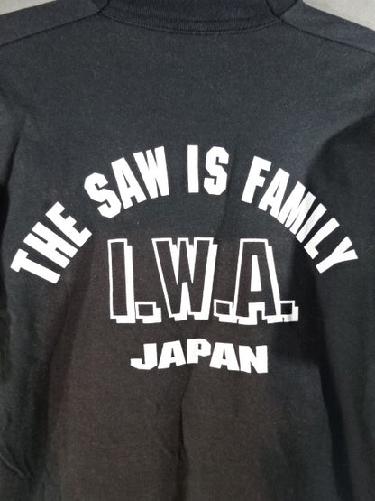 【hand signed autograph】 Leather Face Illustration T-Shirt(6)(IWA / Black)