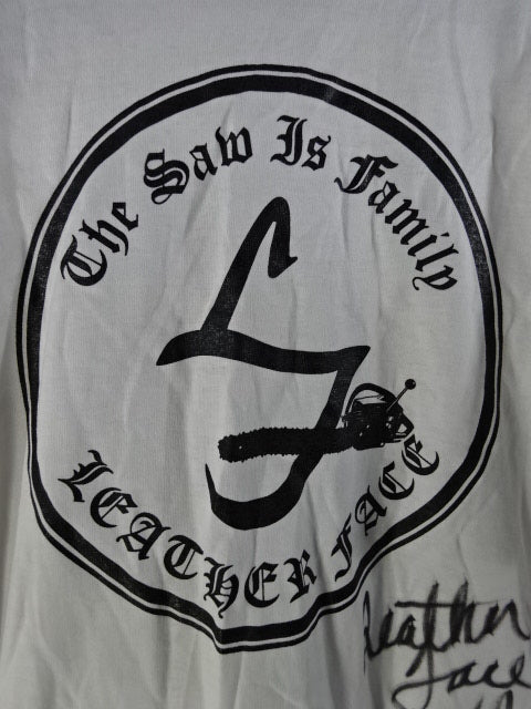 【hand signed autograph】 Leather Face "LF" T-Shirt (IWA / White)
