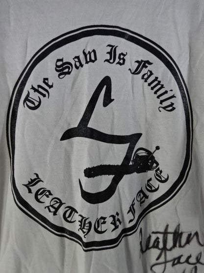 【hand signed autograph】 Leather Face "LF" T-Shirt (IWA / White)