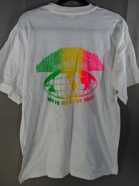 【hand signed autograph】 Leather Face Illustration T-Shirt (7)(IWA / White)