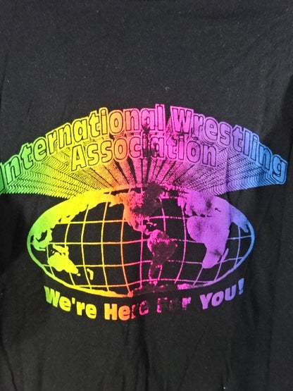 【hand signed autograph】 Leather Face Illustration T-Shirt (8)(IWA / Black)