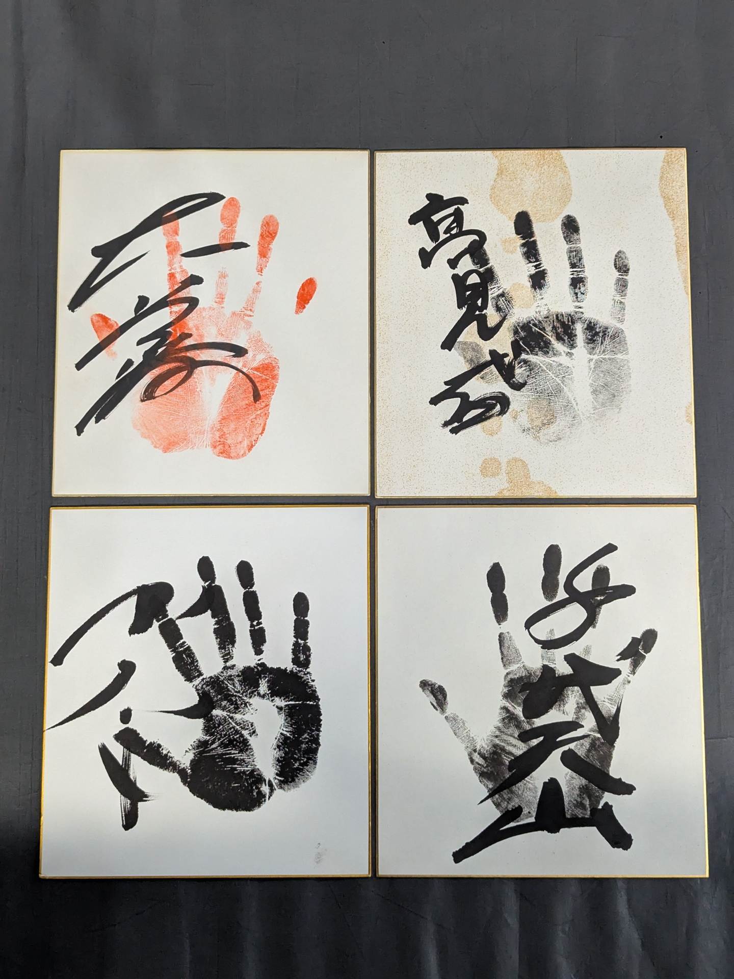 Sumo ｗｉｔｈ handprint  sign Shikishi ( Autograph board )  Sets(2)