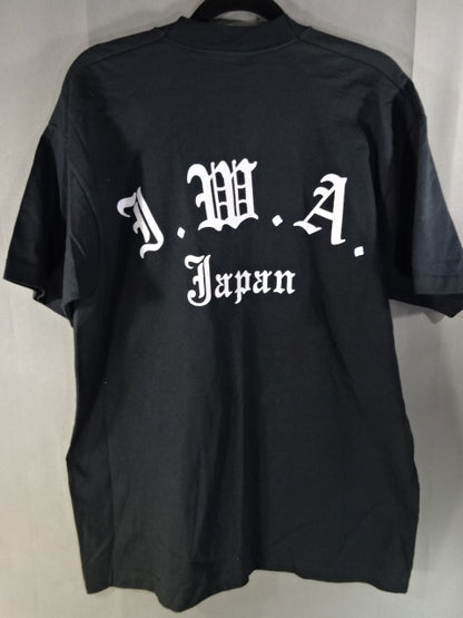 【hand signed autograph】 Leather Face "The SAW is family." T-Shirt (2) (IWA / Black)