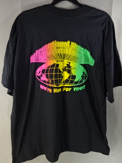 【hand signed autograph】 Leather Face Illustration T-Shirt (9)(IWA / Black)