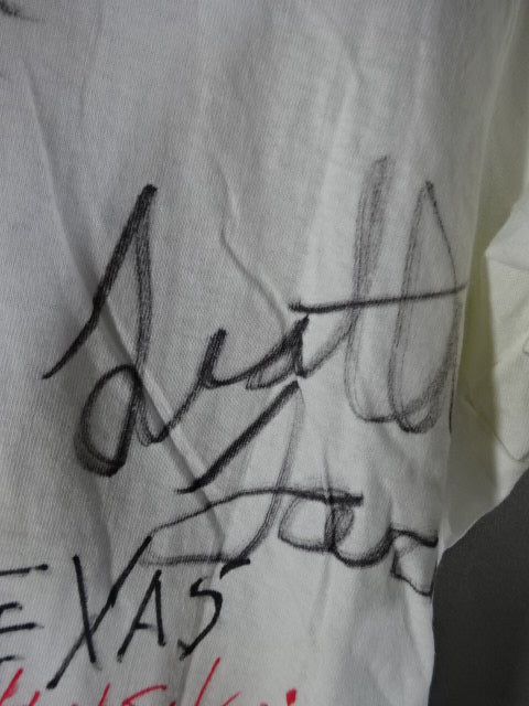 【直筆サイン入り】レザー・フェイス 直筆イラストTシャツ②(IWA / ホワイト)
