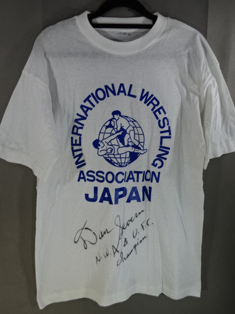 【ダン・スバーン 直筆サイン入り】IWA JAPAN ロゴTシャツ①(ホワイト)