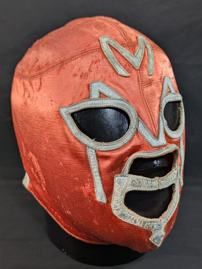 ★Mil Mascaras 1965 ~ long-term worn by him !! Red Satin MM2 ★