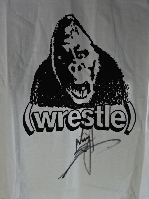 【直筆サイン入り】世界初のプロレス専門店レッスル Tシャツ(ゴリラロゴ)