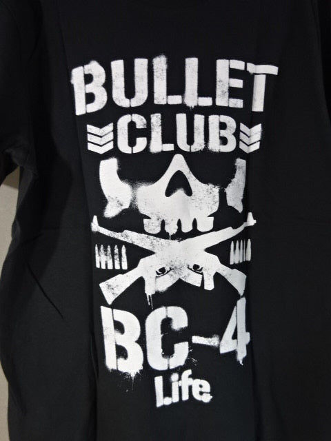 【Karl Anderson  hand signed autograph BULLET CLUB 4Life T-Shirt (Stencil)