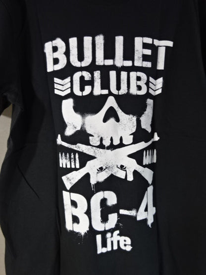 【Karl Anderson  hand signed autograph BULLET CLUB 4Life T-Shirt (Stencil)