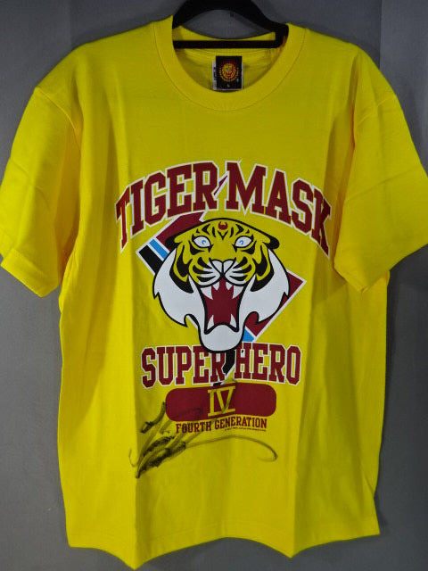 【hand signed autograph】 4th  Tiger Mask "SUPER HERO IV." T-shirt