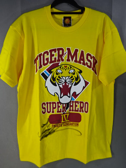 【hand signed autograph】 4th  Tiger Mask "SUPER HERO IV." T-shirt