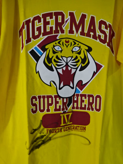 【hand signed autograph】 4th  Tiger Mask "SUPER HERO IV." T-shirt