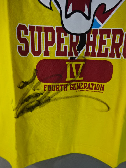 【hand signed autograph】 4th  Tiger Mask "SUPER HERO IV." T-shirt