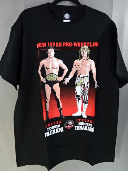 New Japan Pro Wrestling  50th Anniversary Tatsumi Fujinami &Hiroshi Tanahashi  Collaboration T-Shirt