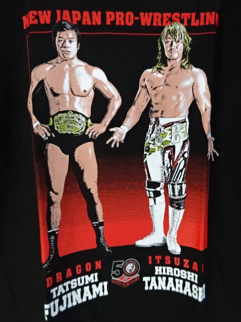 New Japan Pro Wrestling  50th Anniversary Tatsumi Fujinami &Hiroshi Tanahashi  Collaboration T-Shirt