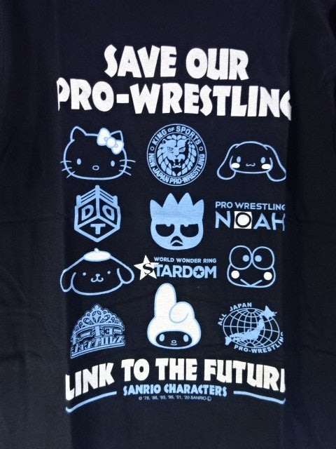 SAVE OUR PRO-Wrestling × SANRIO CHARACTERS T-Shirt (1) (Navy)
