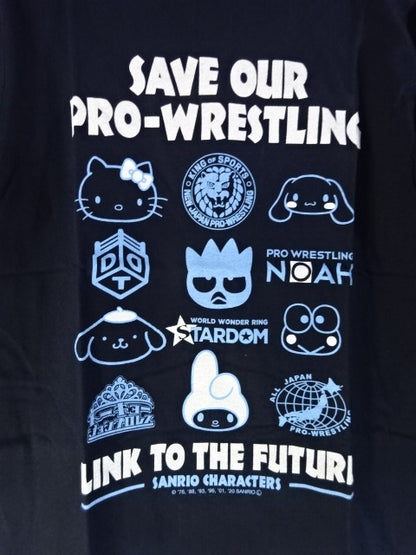 SAVE OUR PRO-Wrestling × SANRIO CHARACTERS T-Shirt (1) (Navy)