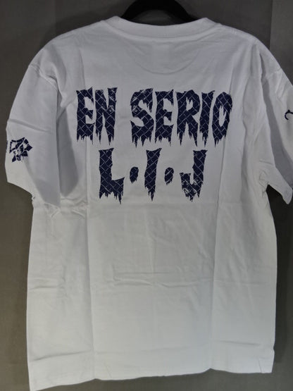 BUSHI ×L.I.J T-Shirt (1) (White× Navy)