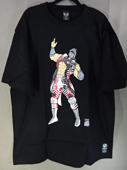 Hiroshi Tanahashi × Robin Mask T-Shirt (Black)