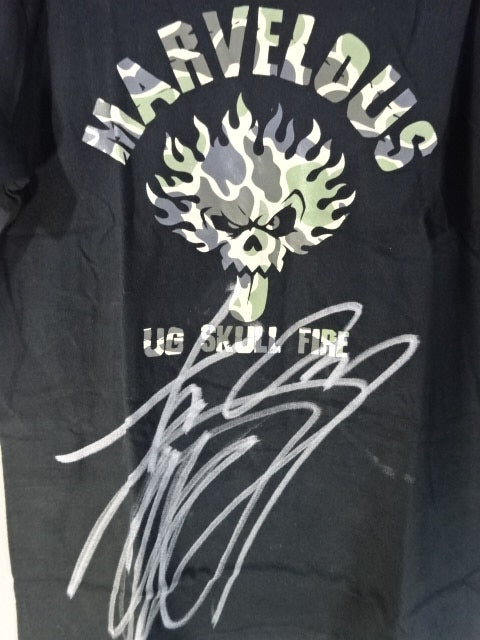 【hand signed autograph】 Togi Makabe  " UG SKULL FIRE "T-Shirt (1) (Camouflage Pattern)