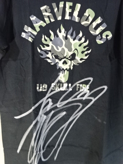 【hand signed autograph】 Togi Makabe  " UG SKULL FIRE "T-Shirt (1) (Camouflage Pattern)