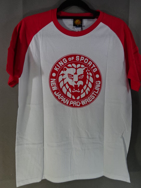 【hand signed autograph】 KUSHIDA×Lion Mark Raglan T-shirt (white×red)