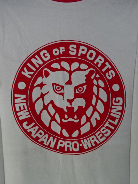 【hand signed autograph】 KUSHIDA×Lion Mark Raglan T-shirt (white×red)