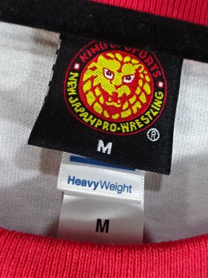 【hand signed autograph】 KUSHIDA×Lion Mark Raglan T-shirt (white×red)