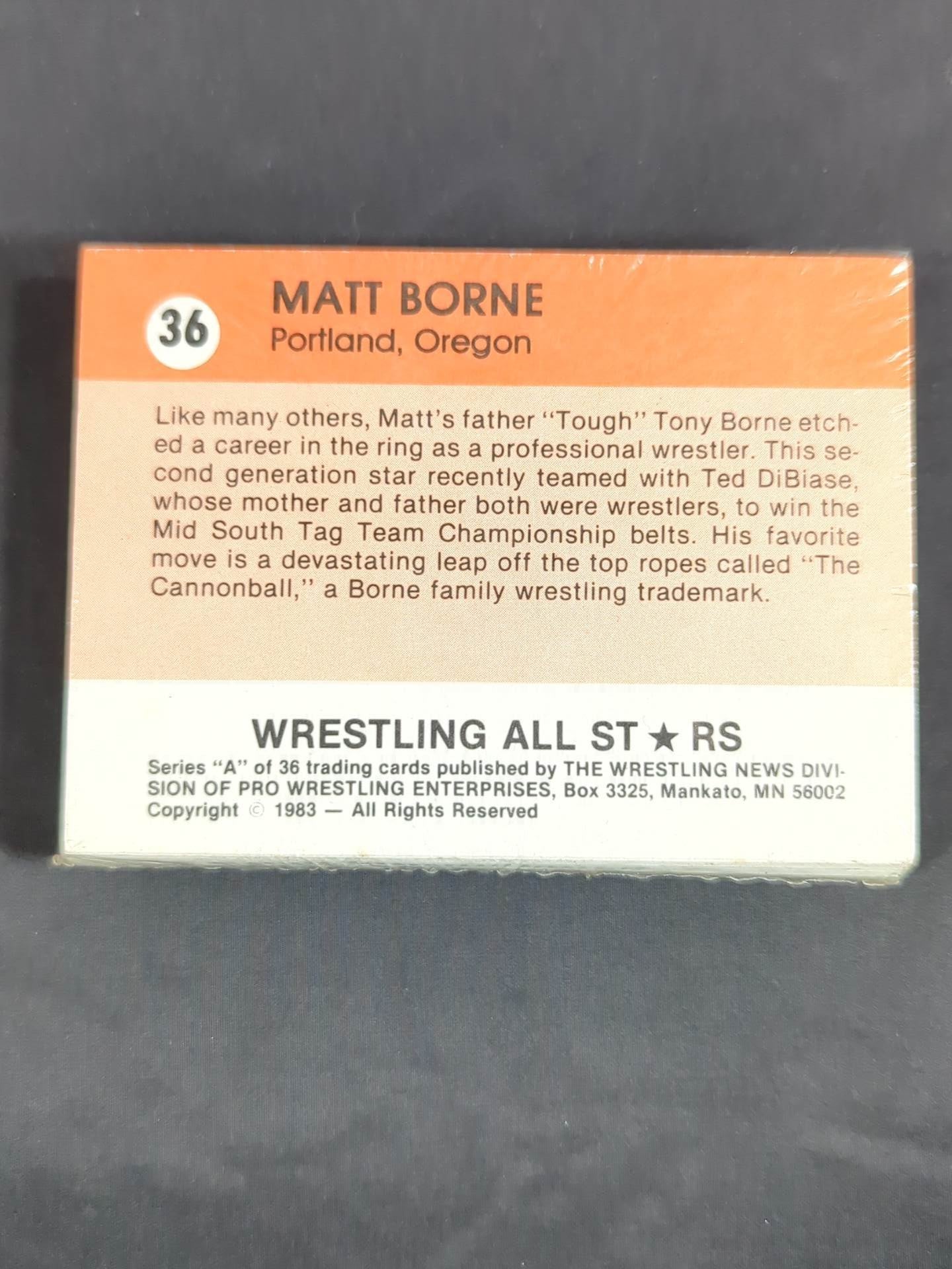 1983 Wrestling All Stars, Series A complete set of 36 cards (unopened)