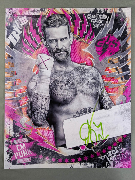 CM Punk hand signed autograph  official large format Pro-Photo (A-5)