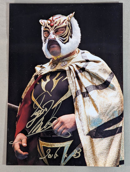 The first Tiger Mask hand signed autograph  framed large format photo 