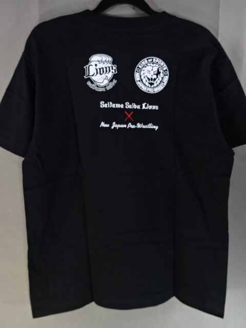 Saitama Seibu Lions ×New Japan Pro Wrestling  Collaboration T-Shirt (1) (Black)