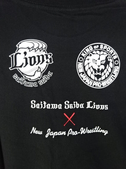 Saitama Seibu Lions ×New Japan Pro Wrestling  Collaboration T-Shirt (1) (Black)