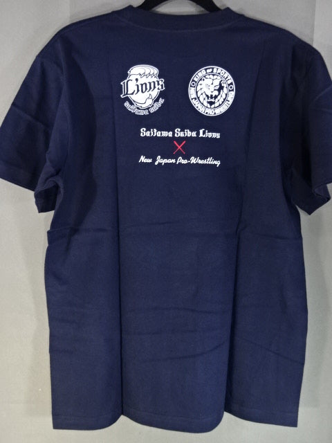 Saitama Seibu Lions ×New Japan Pro Wrestling  Collaboration T-Shirt (2) (Navy)