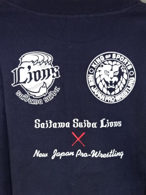 Saitama Seibu Lions ×New Japan Pro Wrestling  Collaboration T-Shirt (2) (Navy)