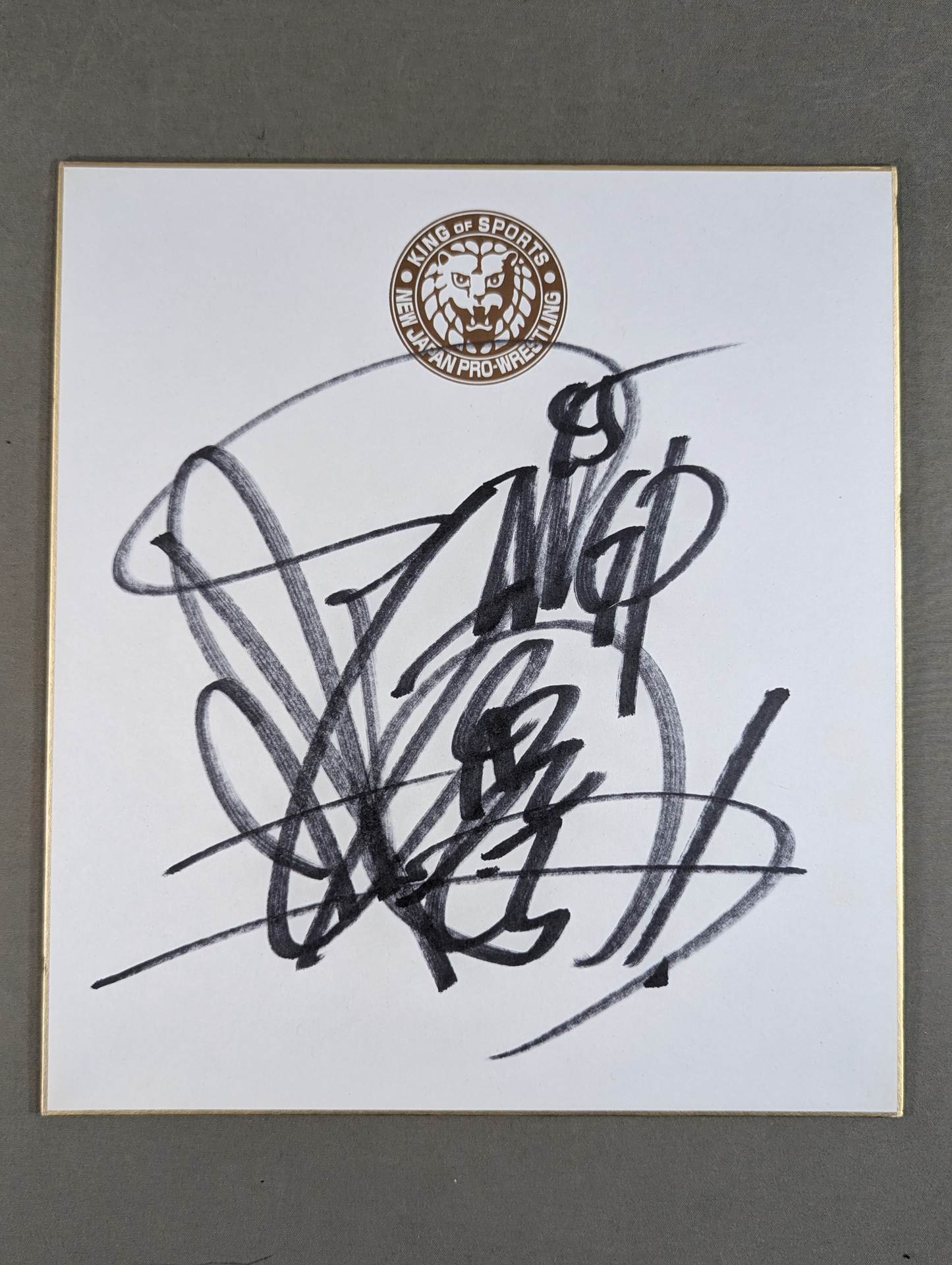 Hiroshi Tanahashi  (Lion Mark ) Shikishi ( Autograph board ) )