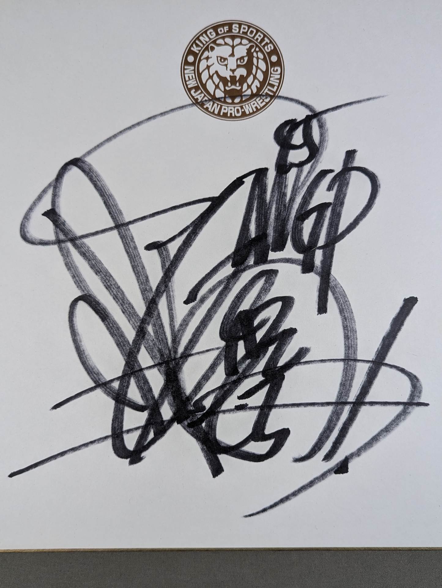Hiroshi Tanahashi  (Lion Mark ) Shikishi ( Autograph board ) )