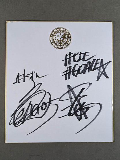 Toru Yano  &Hiroshi Tanahashi (Lion Mark Shikishi ( Autograph board ) ・ With photo)