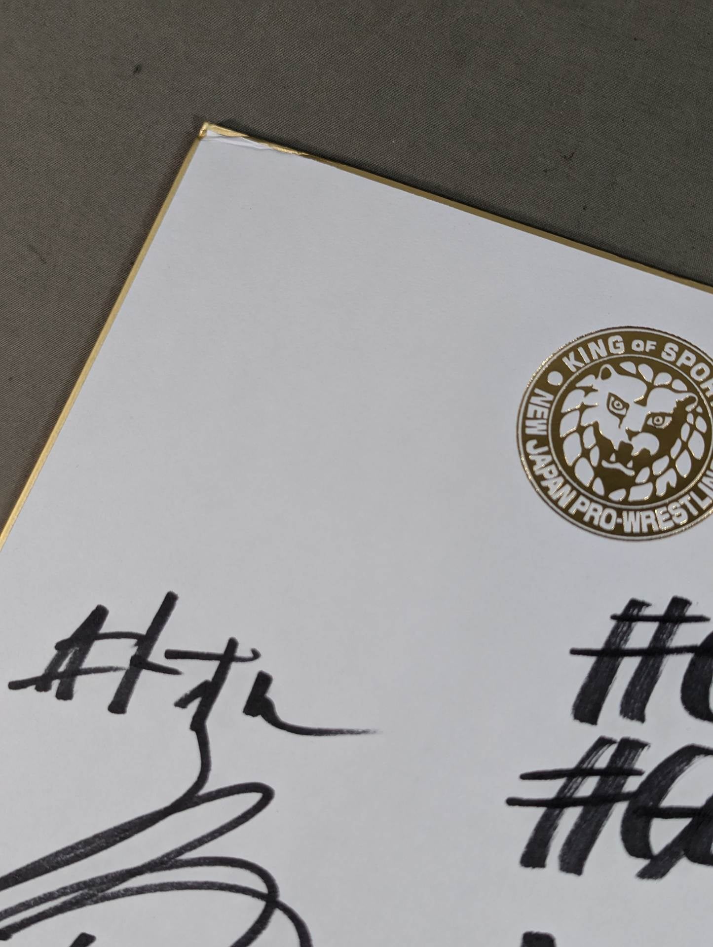 Toru Yano  &Hiroshi Tanahashi (Lion Mark Shikishi ( Autograph board ) ・ With photo)