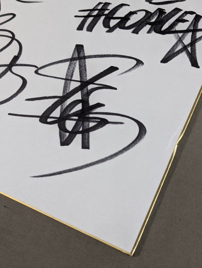 Toru Yano  &Hiroshi Tanahashi (Lion Mark Shikishi ( Autograph board ) ・ With photo)