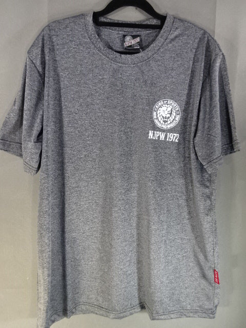 New Japan Pro Wrestling × Shimamura Lion Mark Dry T-Shirt (1) (Grey)