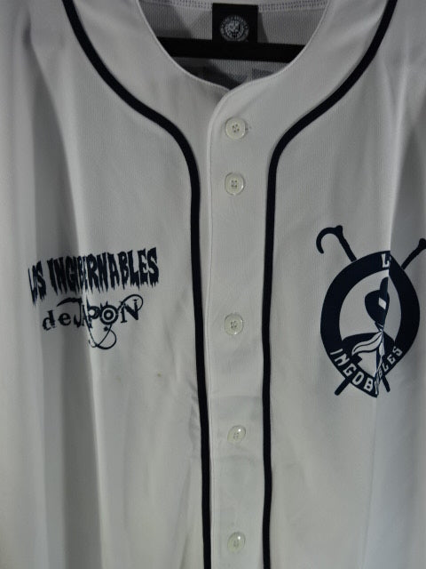 BUSHI  Baseball shirt (white×navy)