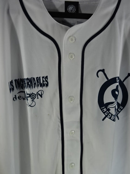 BUSHI  Baseball shirt (white×navy)